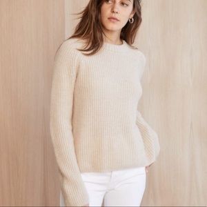 Jenni Kayne Cashmere fisherman sweater oatmeal m